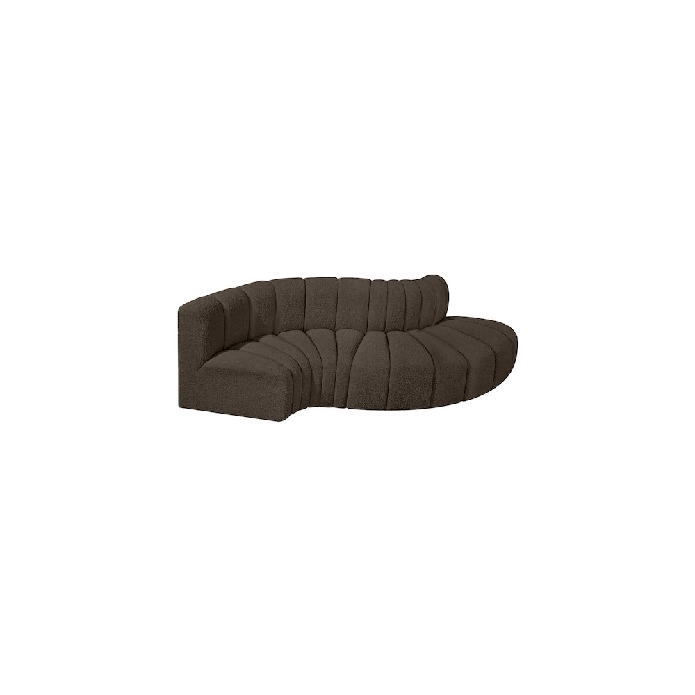 Arc Brown Boucle Fabric Modular Sofa. Picture 5
