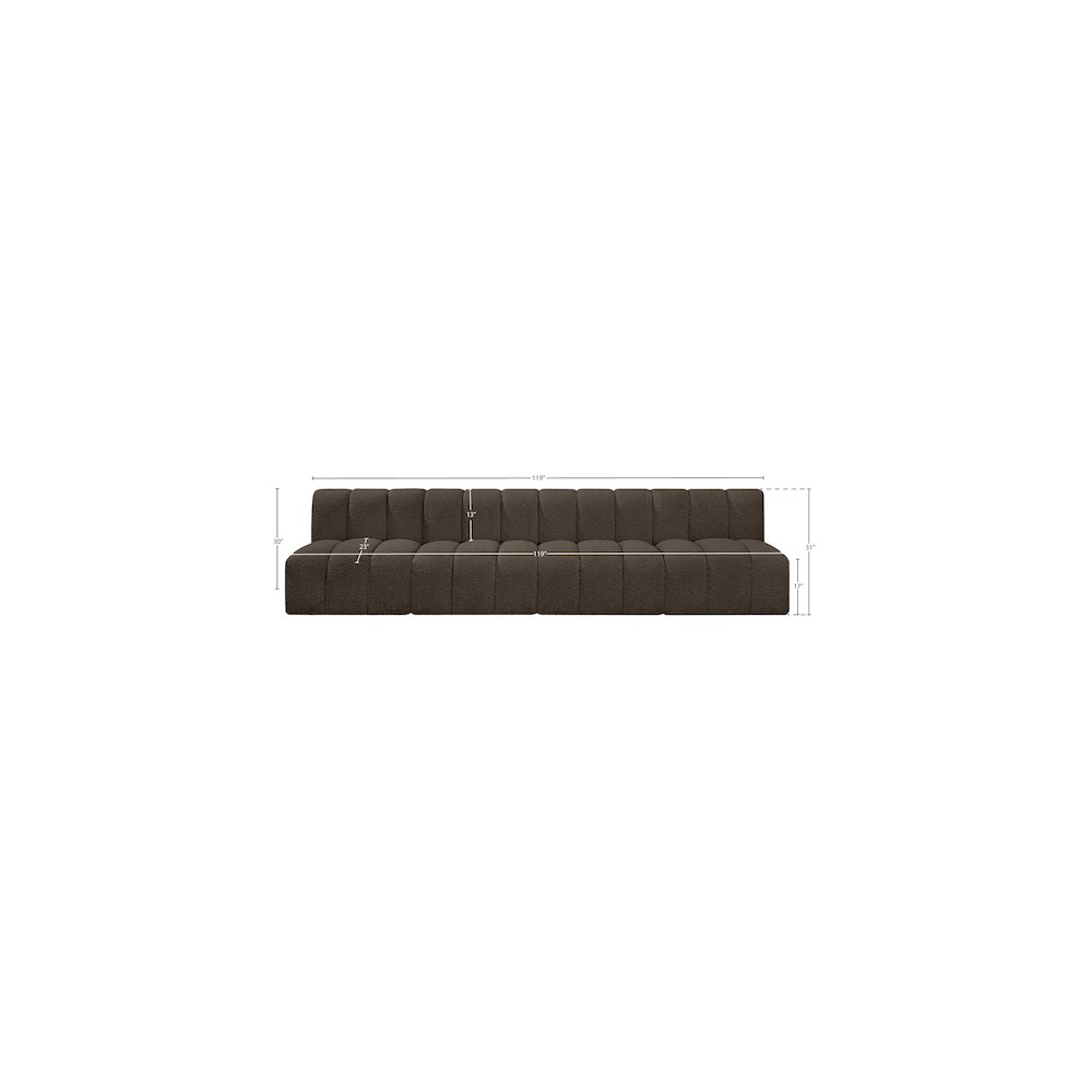 Arc Brown Boucle Fabric Modular Sofa. Picture 8