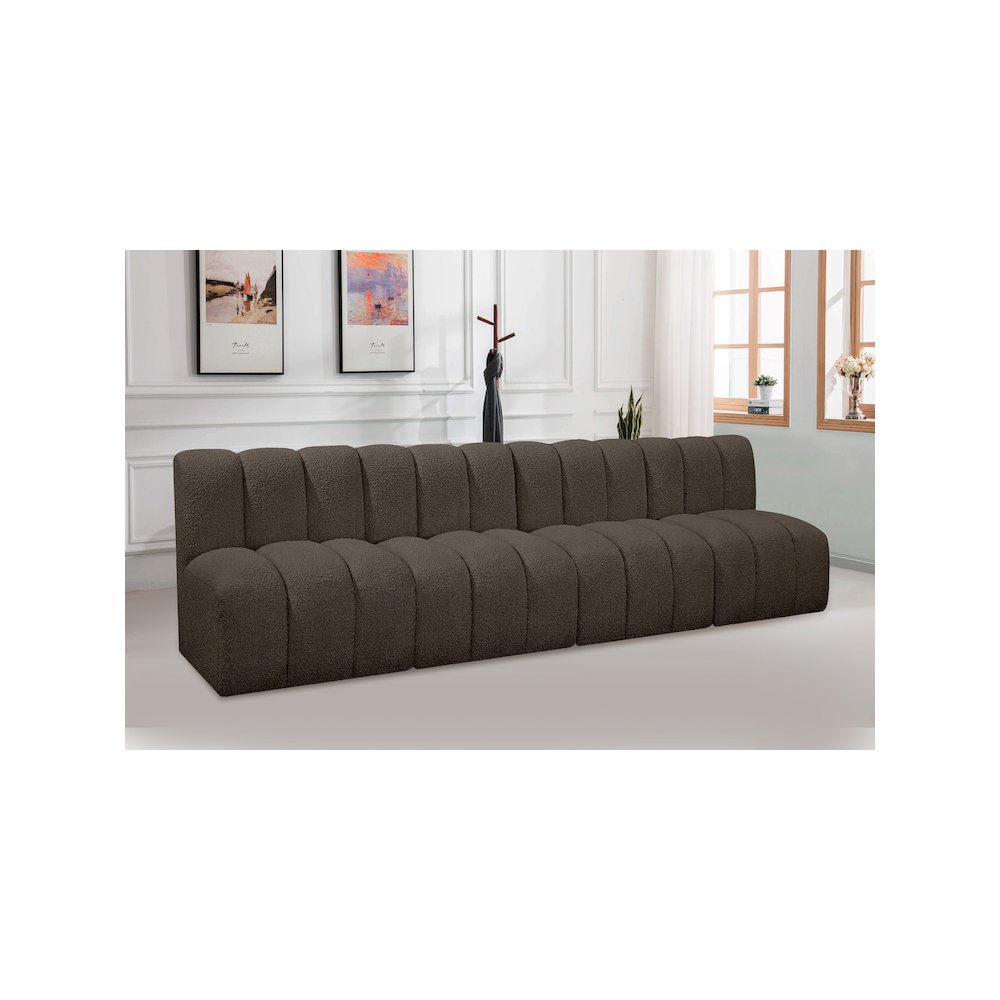 Arc Brown Boucle Fabric Modular Sofa. Picture 2