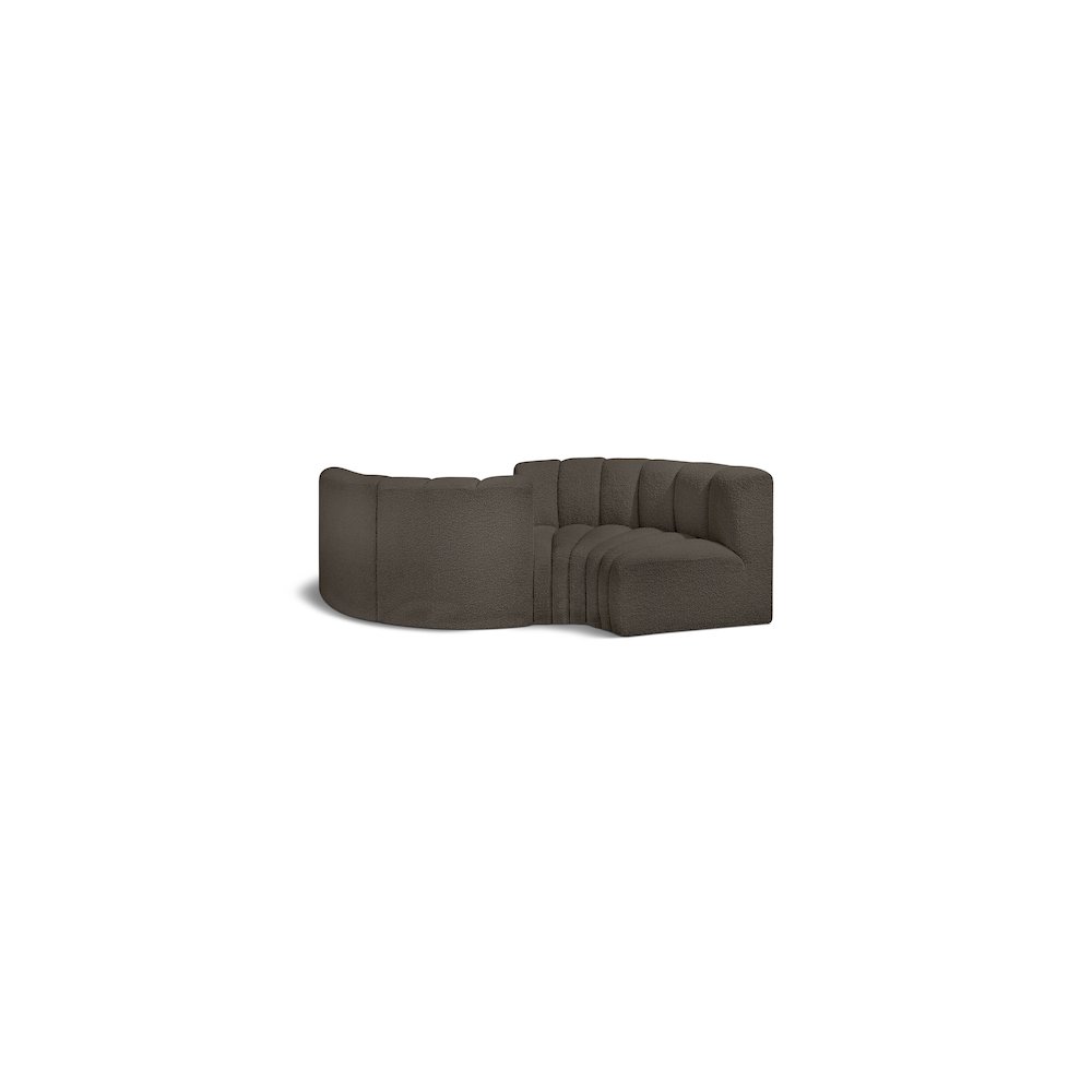 Arc Brown Boucle Fabric Modular Sofa. Picture 1