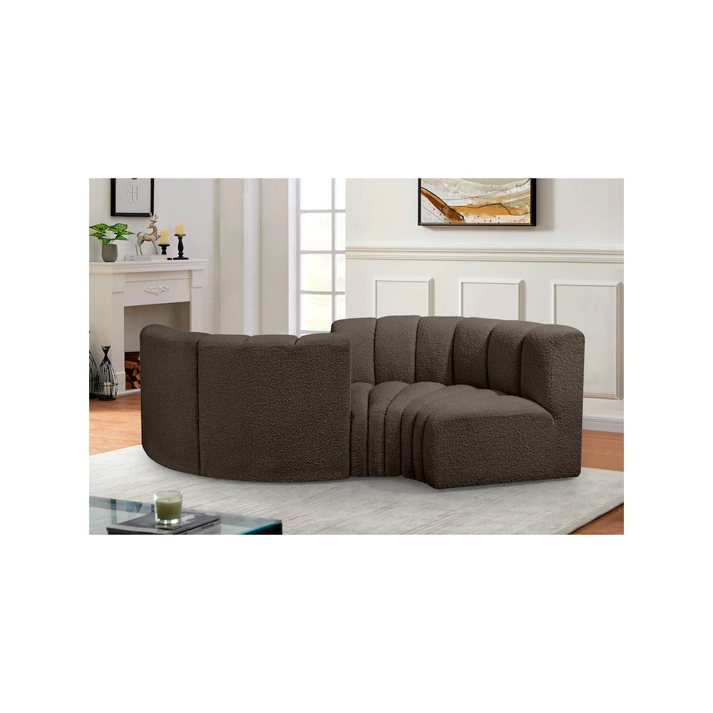 Arc Brown Boucle Fabric Modular Sofa. Picture 2
