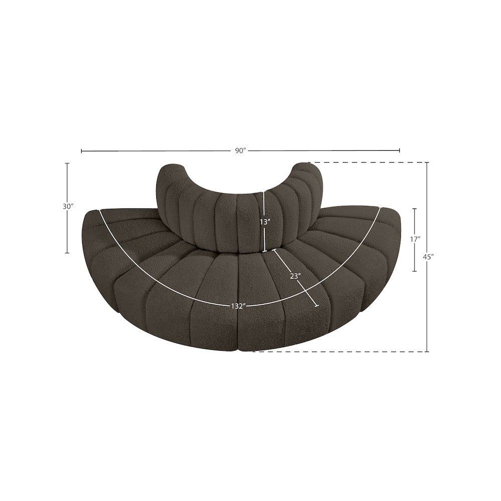 Arc Brown Boucle Fabric Modular Sofa. Picture 7