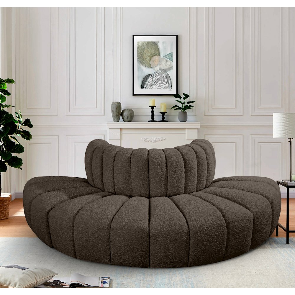 Arc Brown Boucle Fabric Modular Sofa. Picture 2