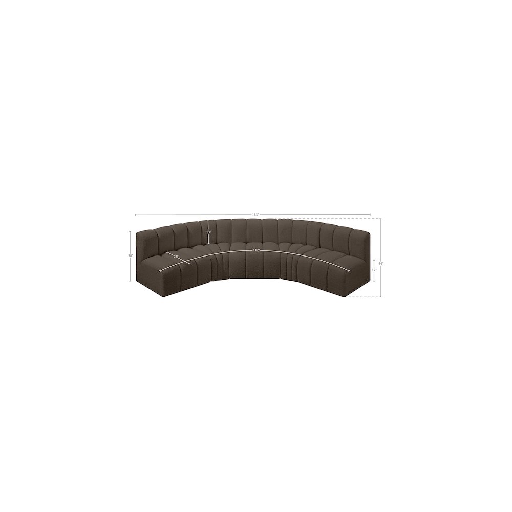 Arc Brown Boucle Fabric Modular Sofa. Picture 8