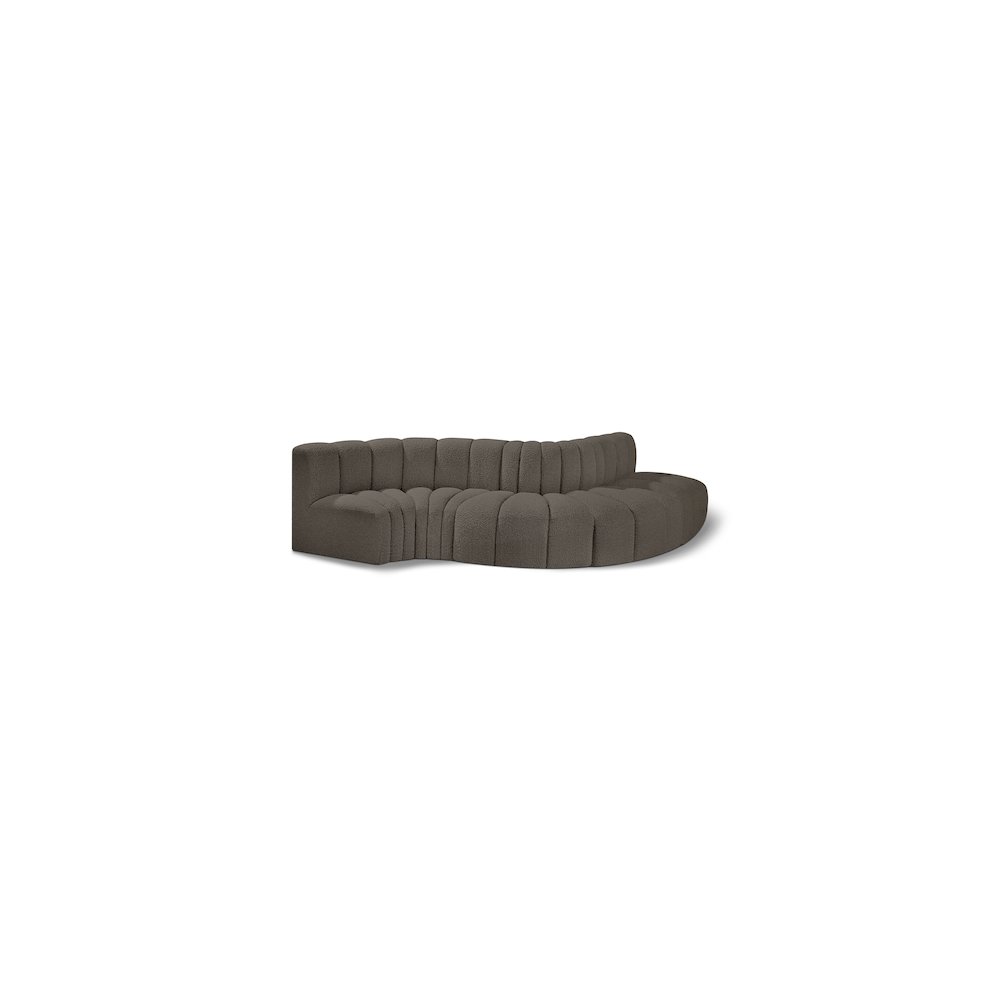 Arc Brown Boucle Fabric Modular Sofa. Picture 1