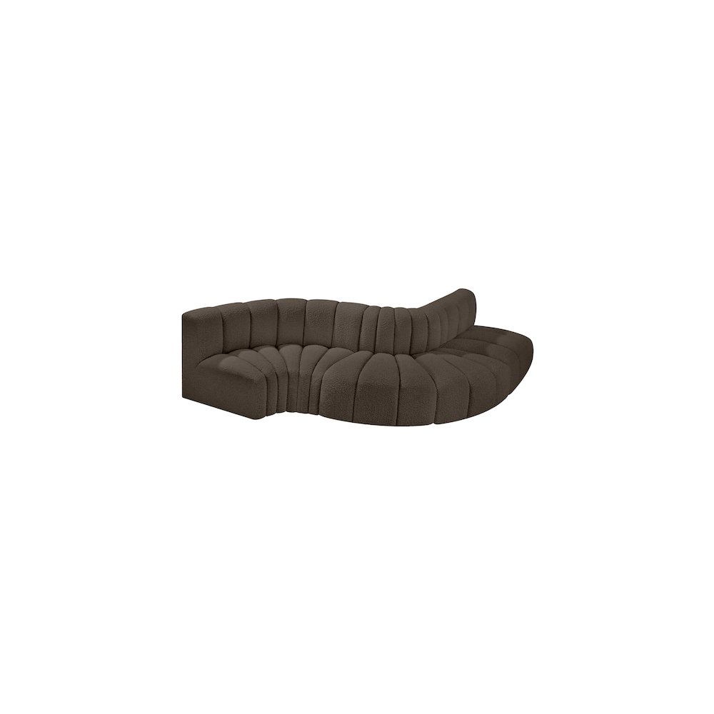 Arc Brown Boucle Fabric Modular Sofa. Picture 4