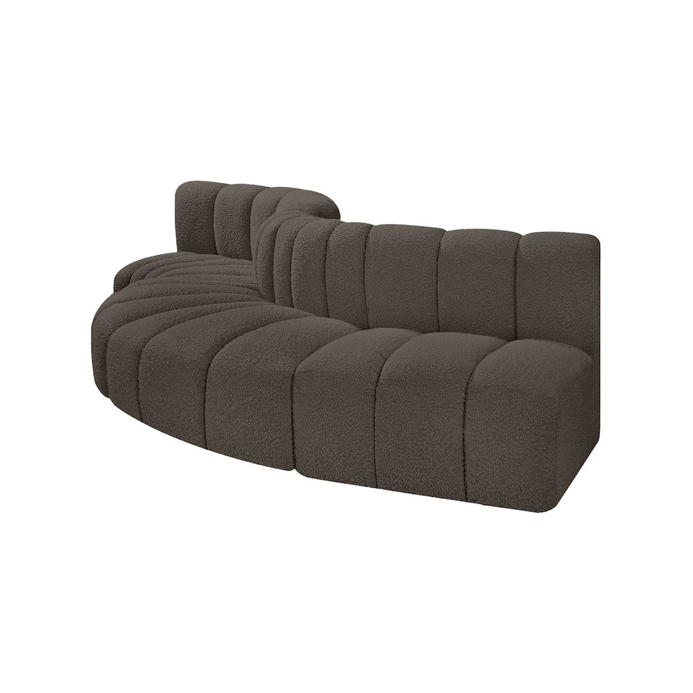 Arc Brown Boucle Fabric Modular Sofa. Picture 5