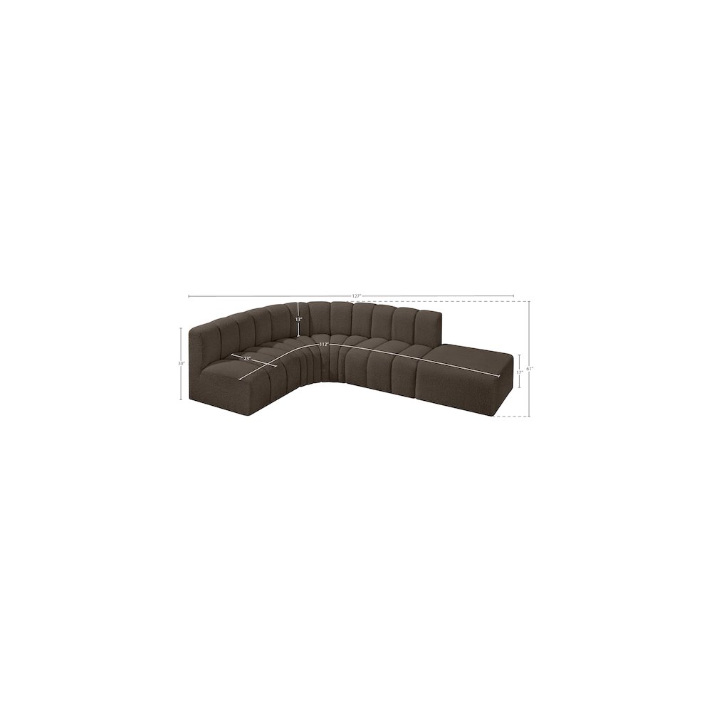 Arc Brown Boucle Fabric Modular Sofa. Picture 7