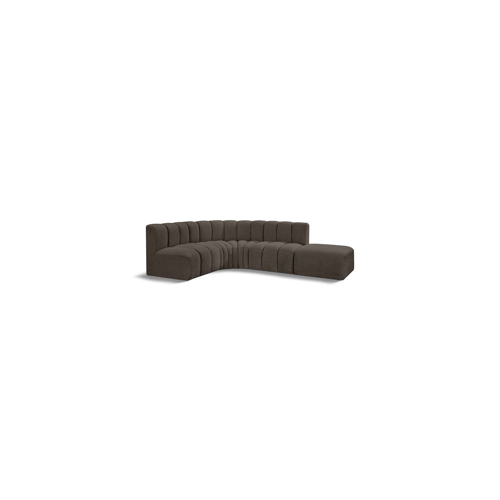 Arc Brown Boucle Fabric Modular Sofa. Picture 1