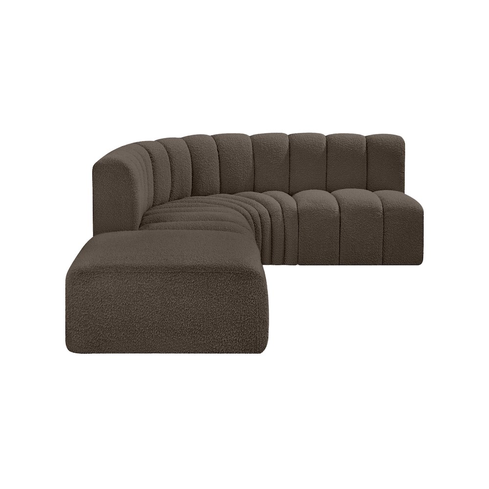 Arc Brown Boucle Fabric Modular Sofa. Picture 5