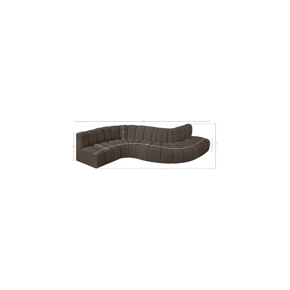 Arc Brown Boucle Fabric Modular Sofa. Picture 7