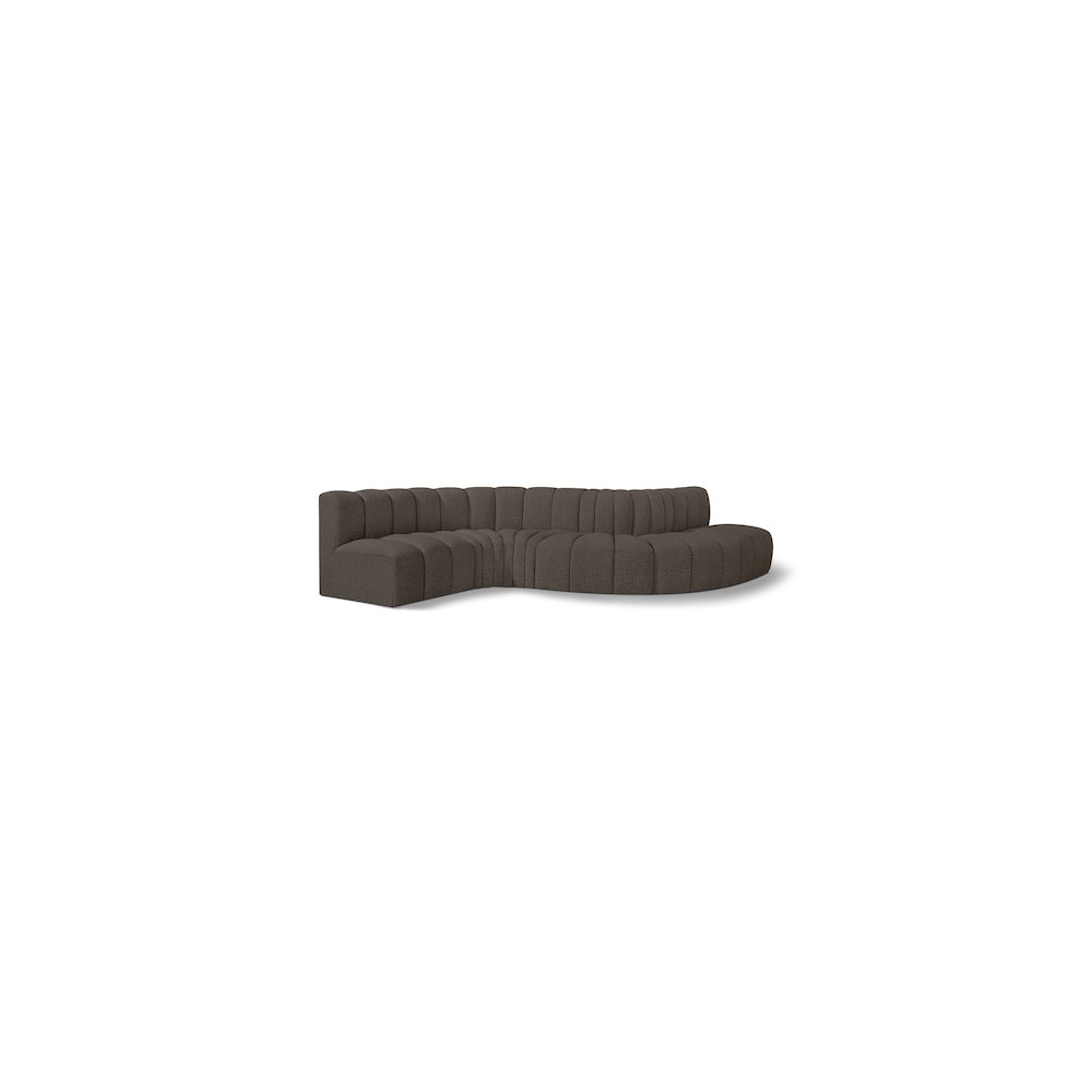Arc Brown Boucle Fabric Modular Sofa. Picture 1