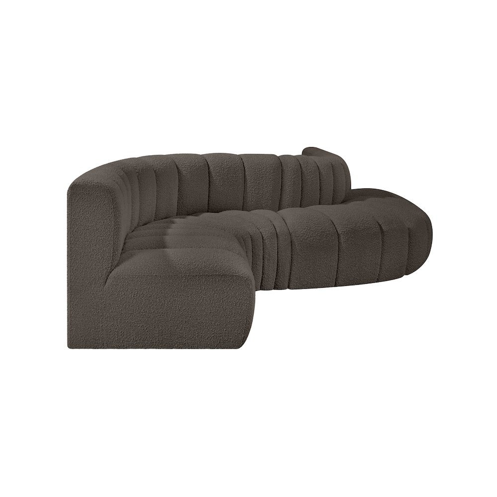 Arc Brown Boucle Fabric Modular Sofa. Picture 5