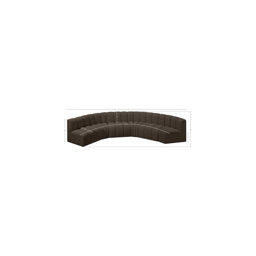 Arc Brown Boucle Fabric Modular Sofa. Picture 8