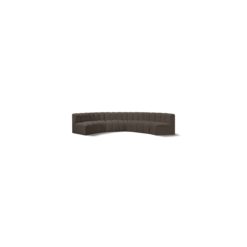 Arc Brown Boucle Fabric Modular Sofa. Picture 1