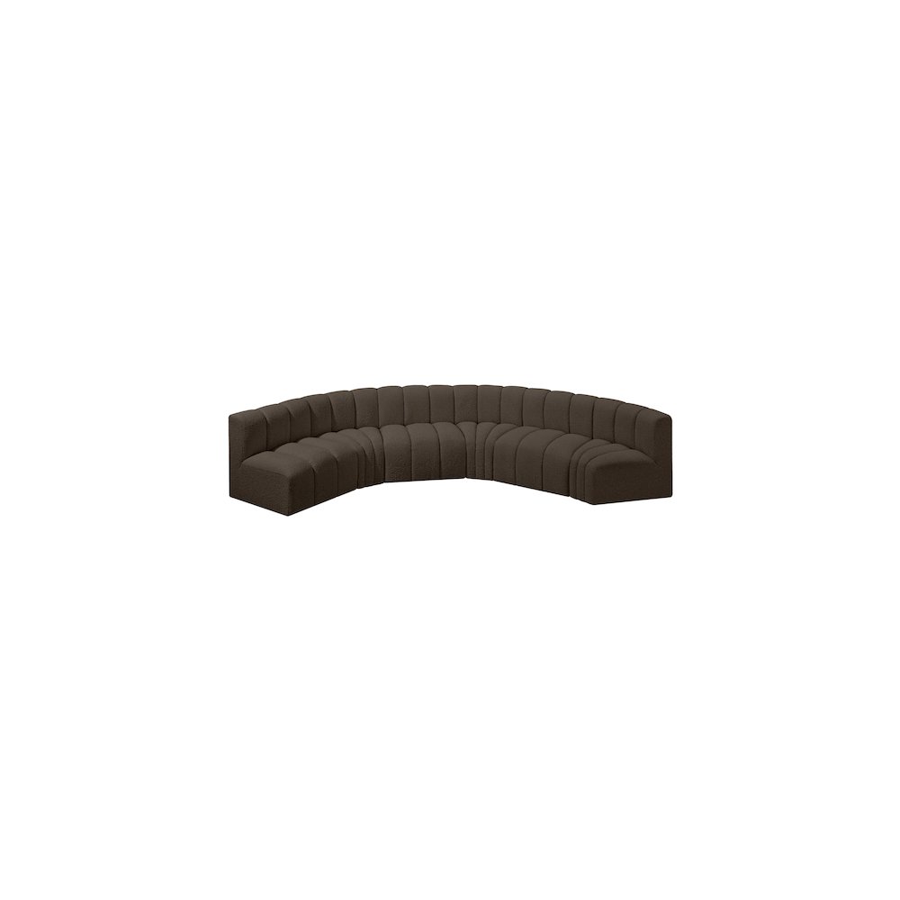 Arc Brown Boucle Fabric Modular Sofa. Picture 4