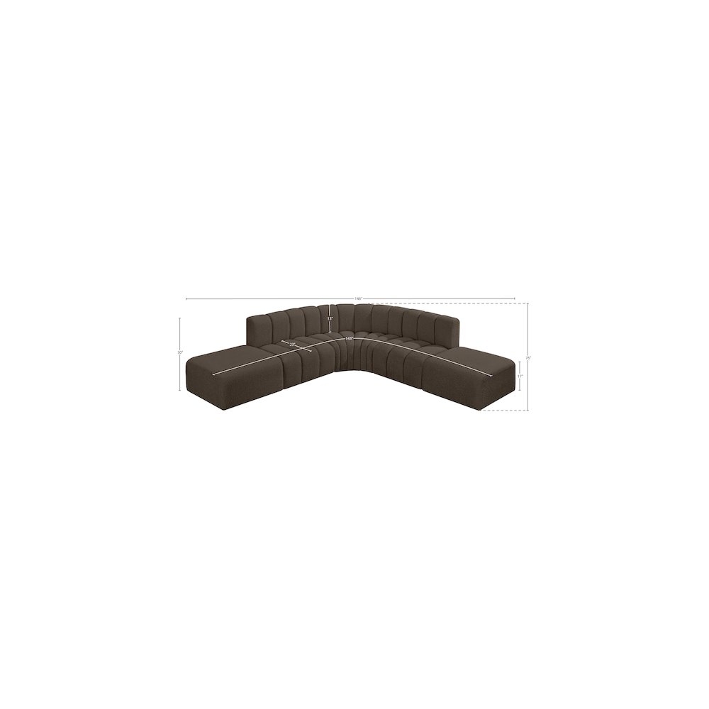 Arc Brown Boucle Fabric Modular Sofa. Picture 7