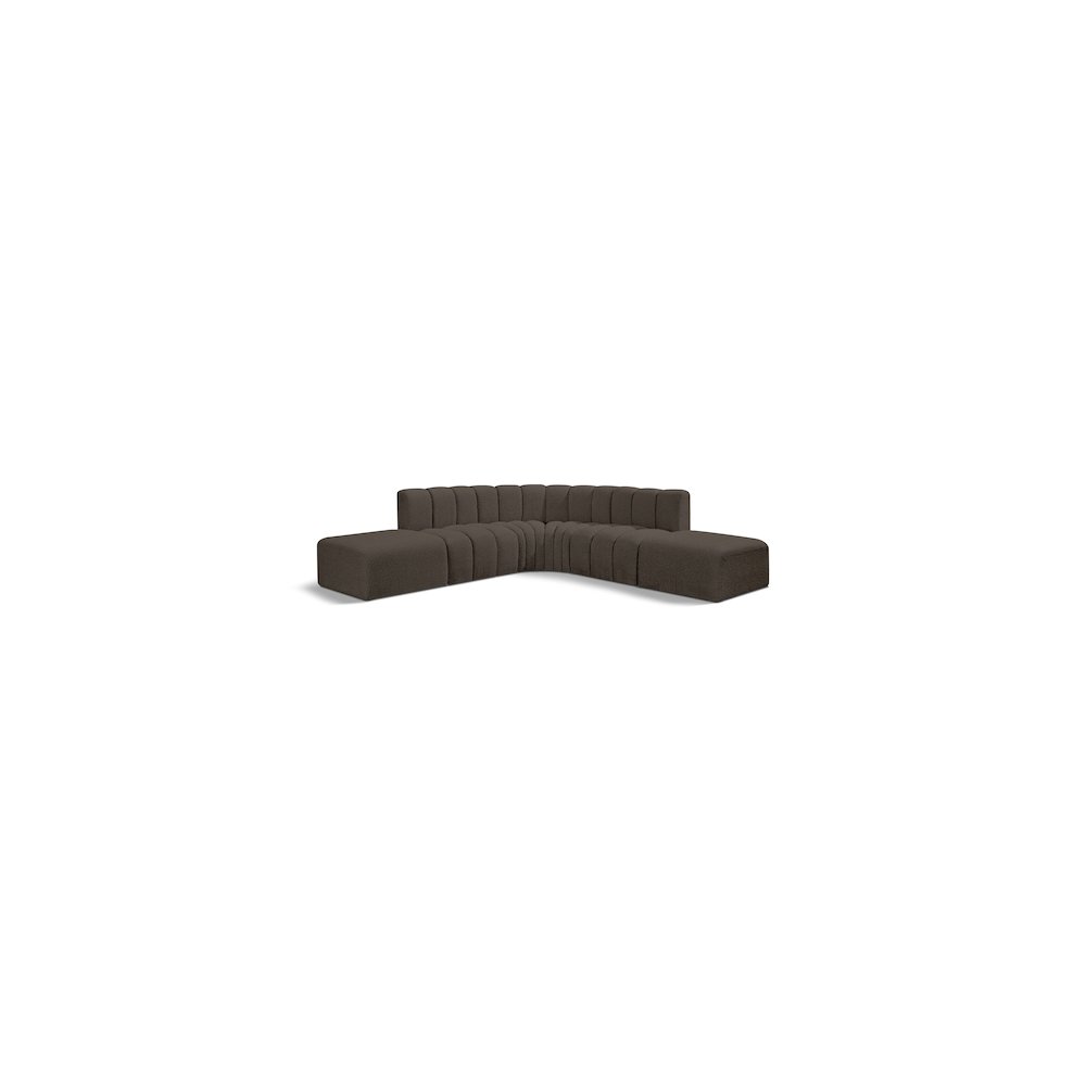 Arc Brown Boucle Fabric Modular Sofa. Picture 1