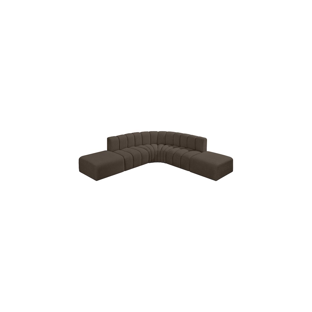 Arc Brown Boucle Fabric Modular Sofa. Picture 4