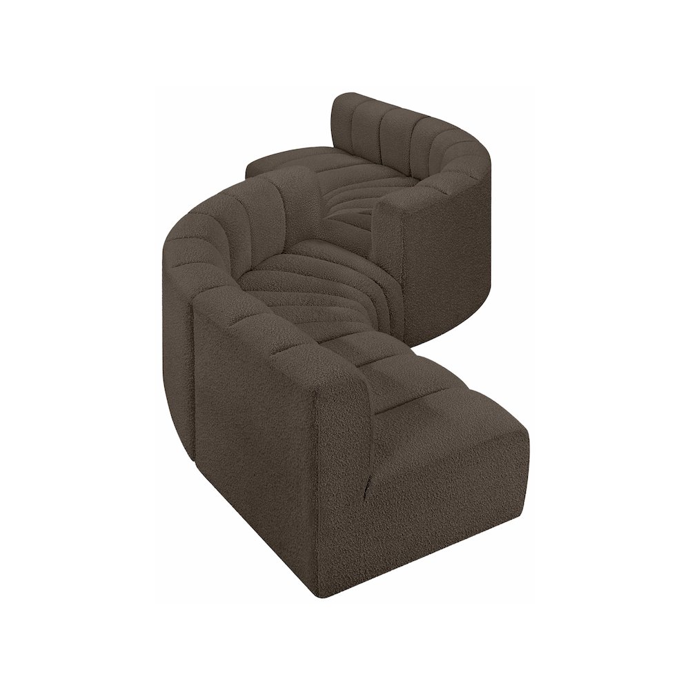 Arc Brown Boucle Fabric Modular Sofa. Picture 3