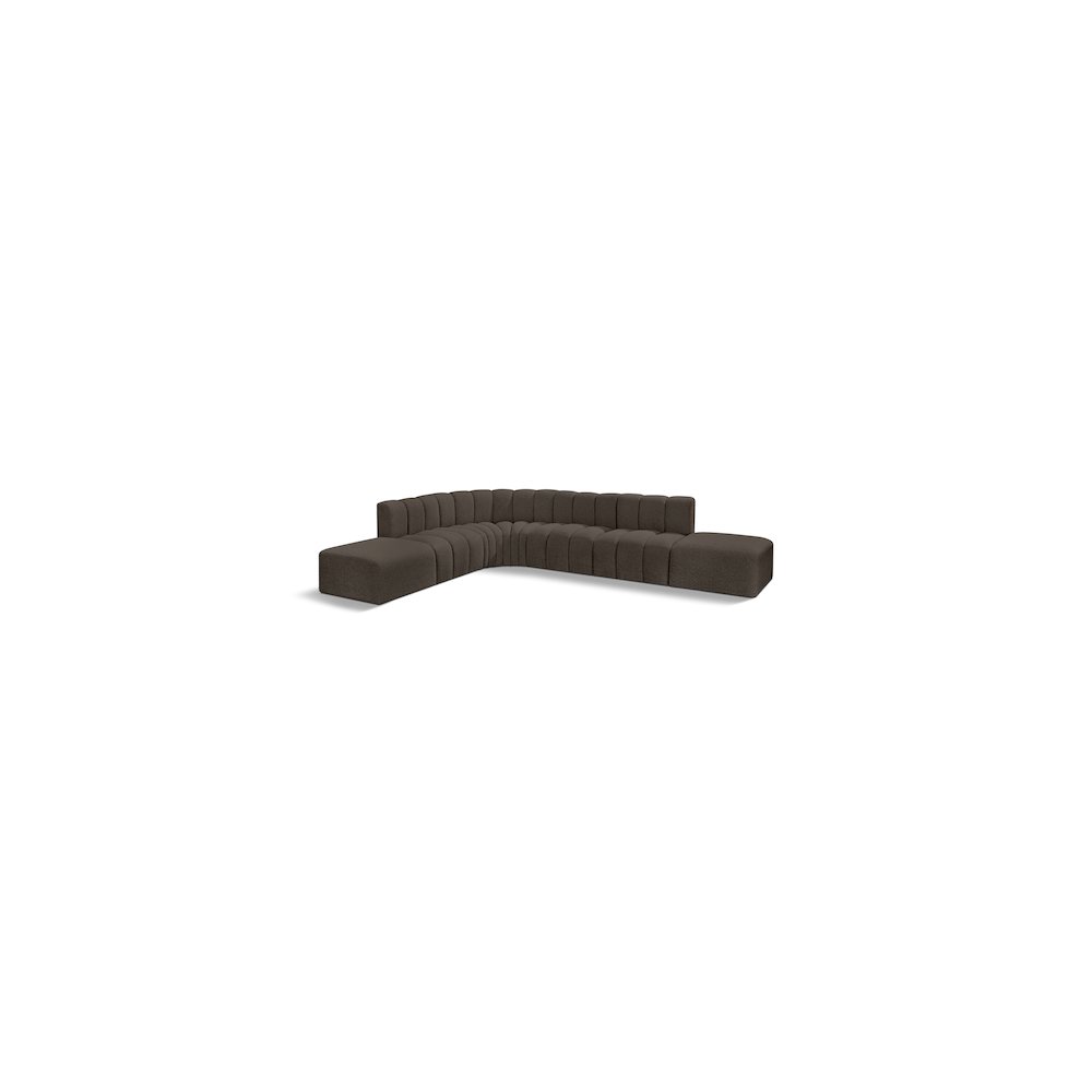 Arc Brown Boucle Fabric Modular Sofa. Picture 1
