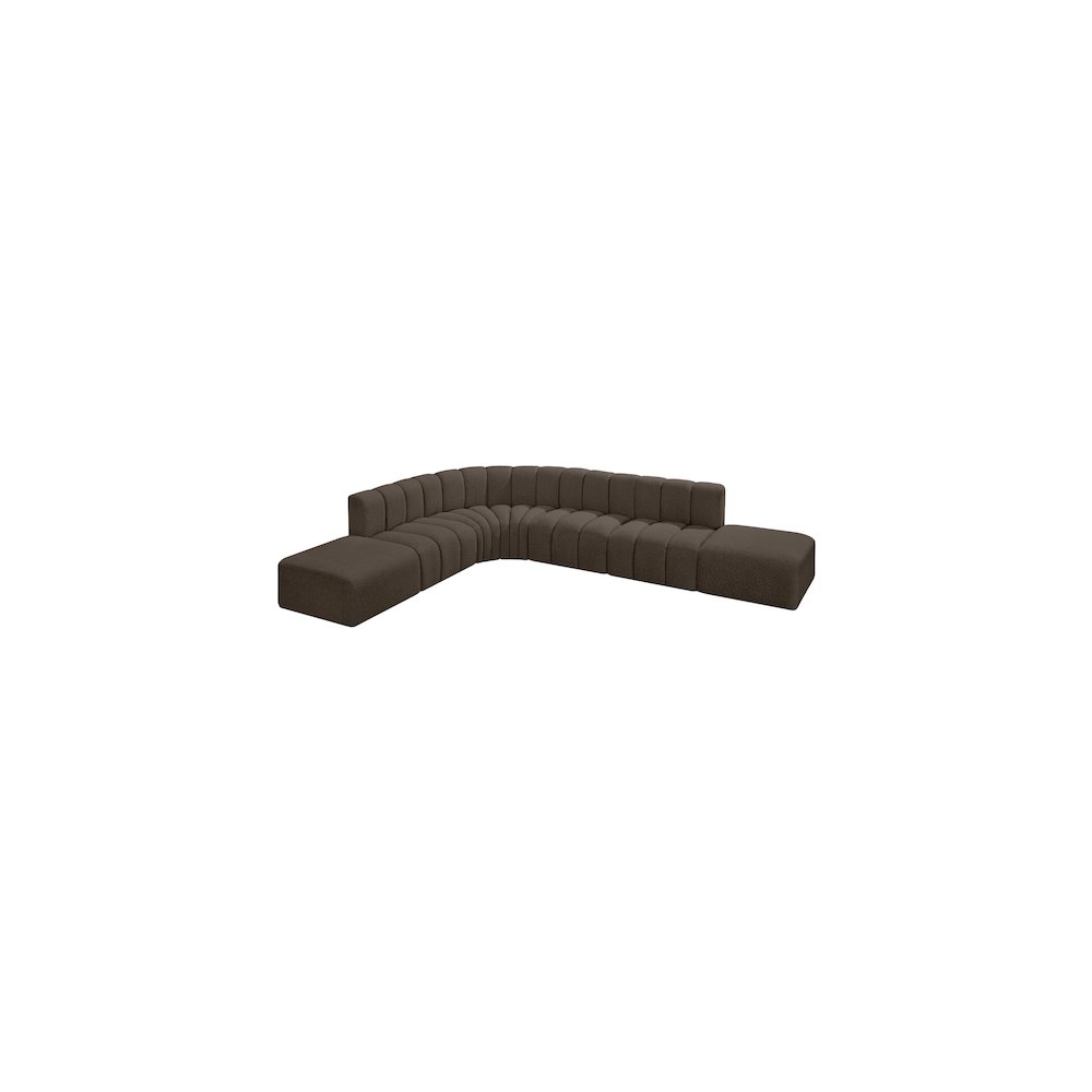 Arc Brown Boucle Fabric Modular Sofa. Picture 4