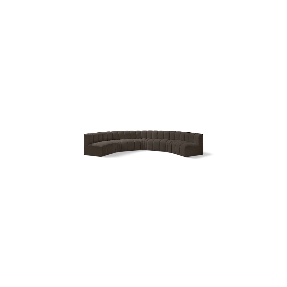 Arc Brown Boucle Fabric Modular Sofa. Picture 1