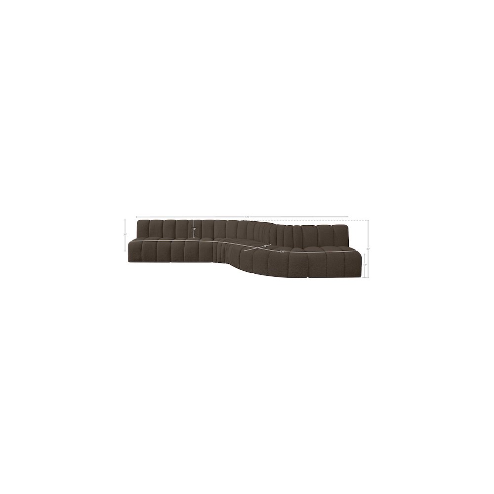 Arc Brown Boucle Fabric Modular Sofa. Picture 11