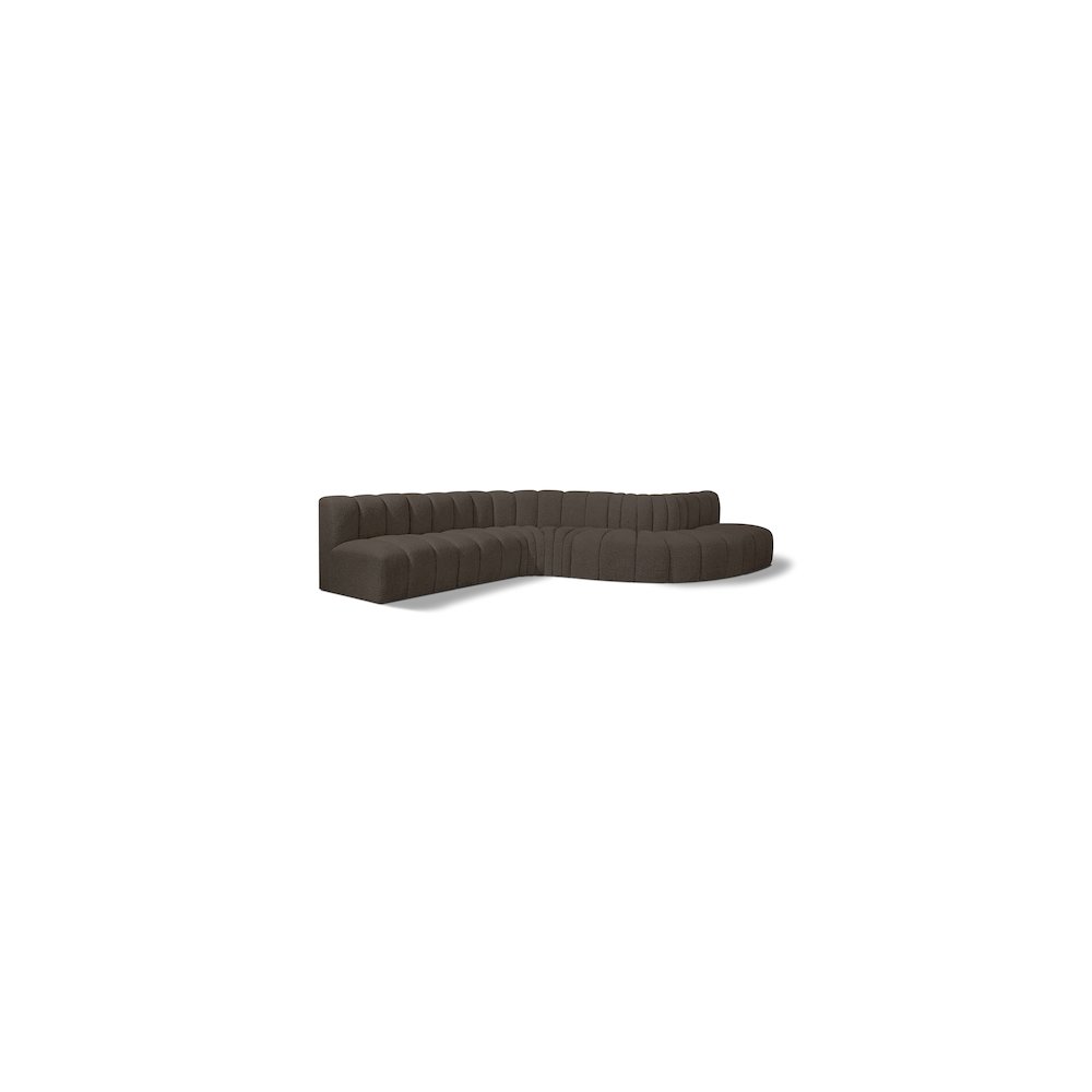 Arc Brown Boucle Fabric Modular Sofa. Picture 1