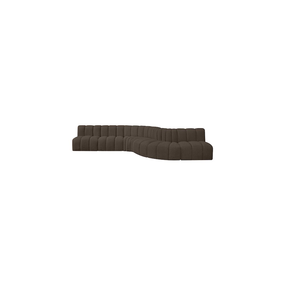 Arc Brown Boucle Fabric Modular Sofa. Picture 4
