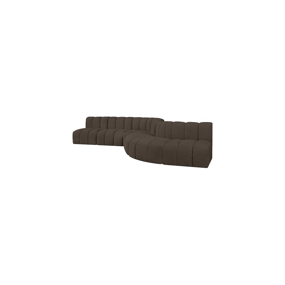 Arc Brown Boucle Fabric Modular Sofa. Picture 5