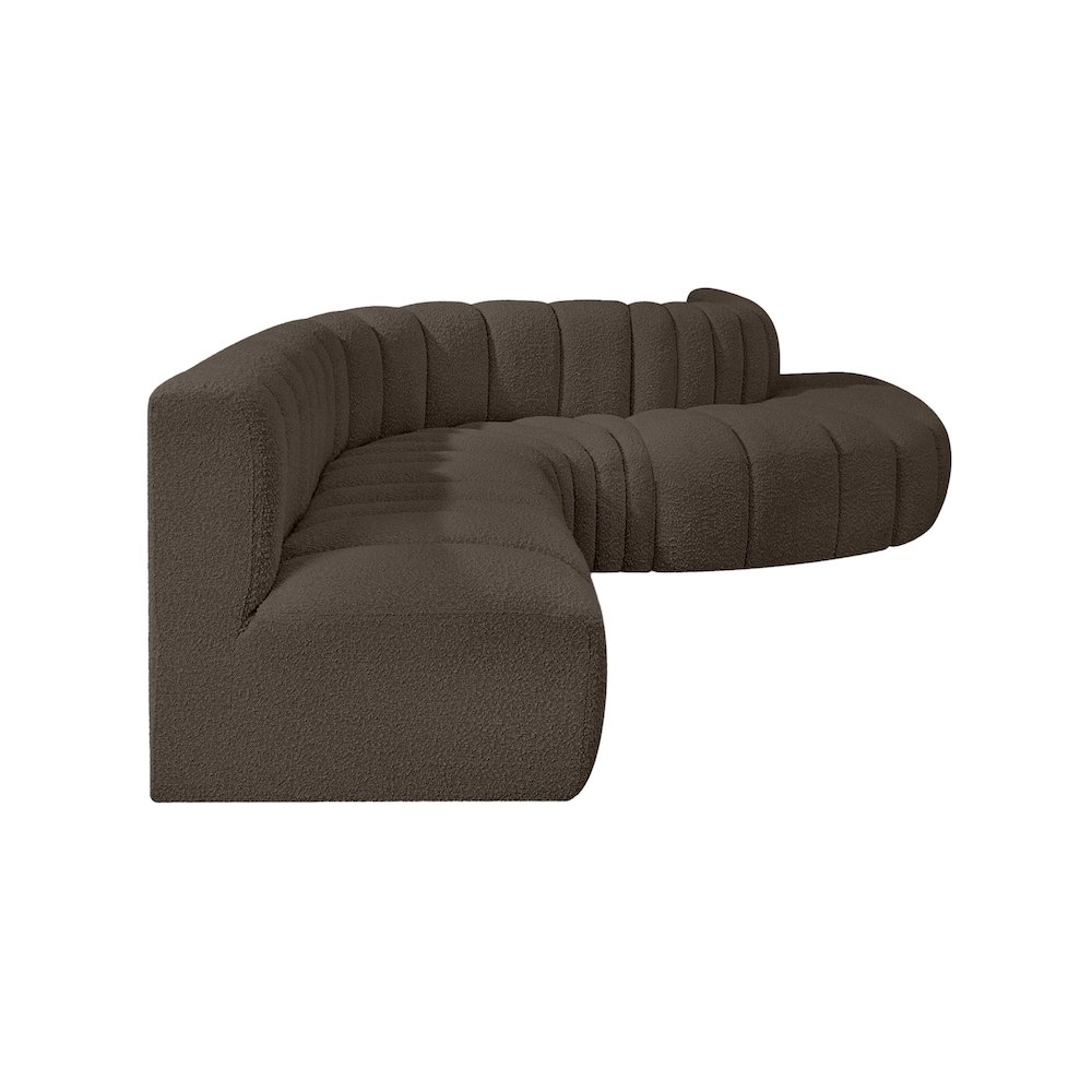 Arc Brown Boucle Fabric Modular Sofa. Picture 6
