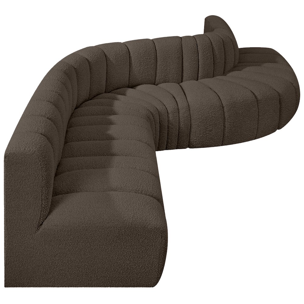 Arc Brown Boucle Fabric Modular Sofa. Picture 7