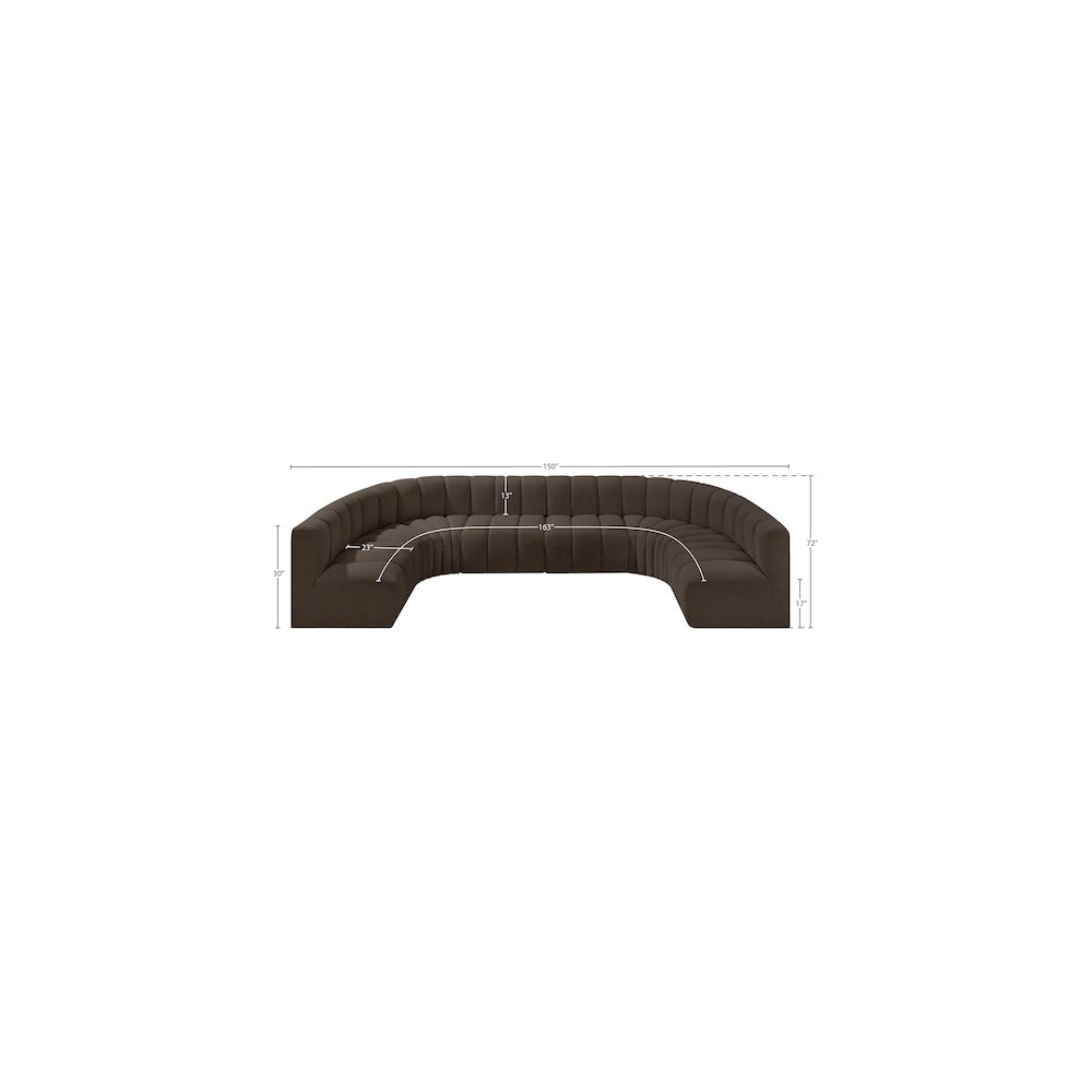 Arc Brown Boucle Fabric Modular Sofa. Picture 10