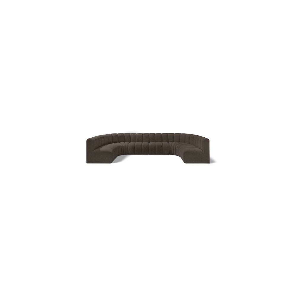 Arc Brown Boucle Fabric Modular Sofa. Picture 1