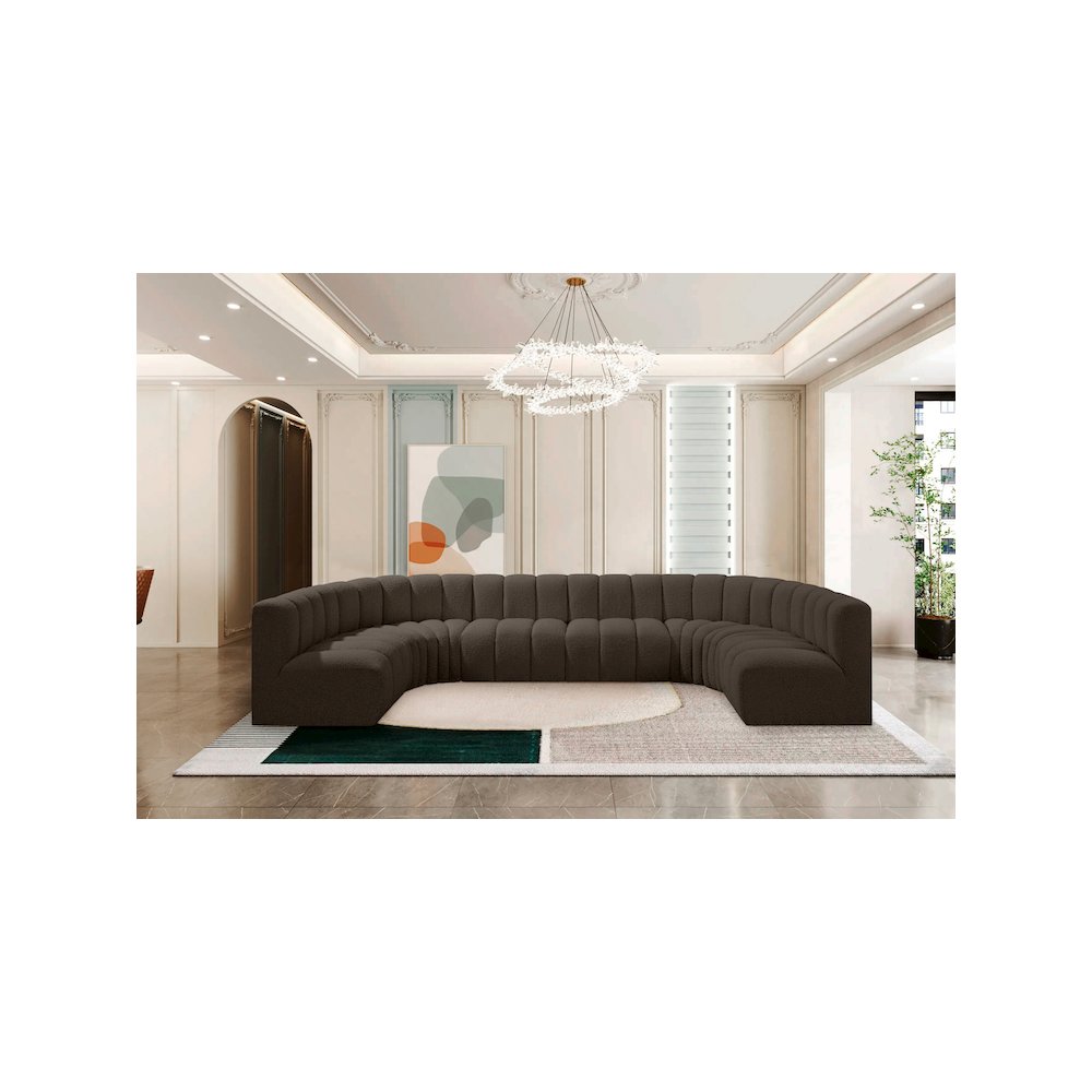 Arc Brown Boucle Fabric Modular Sofa. Picture 2