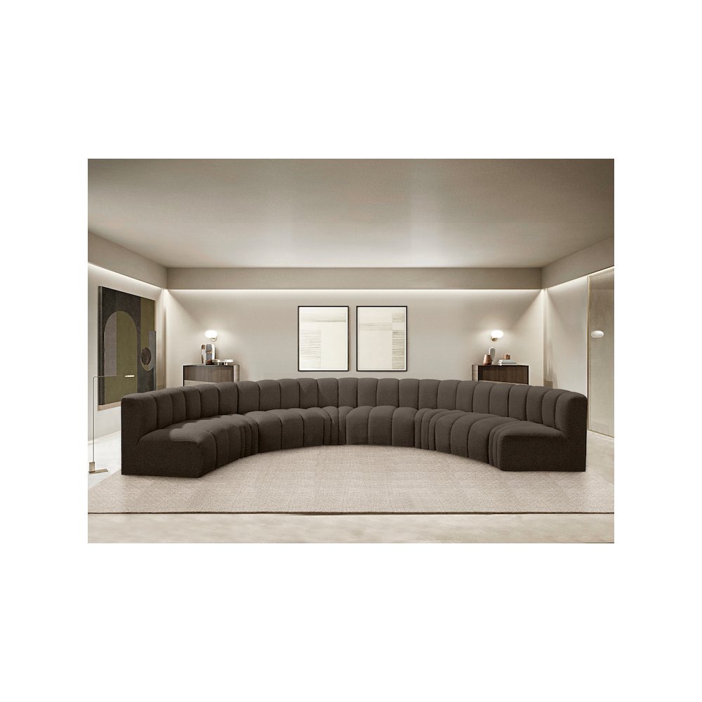 Arc Brown Boucle Fabric Modular Sofa. Picture 2