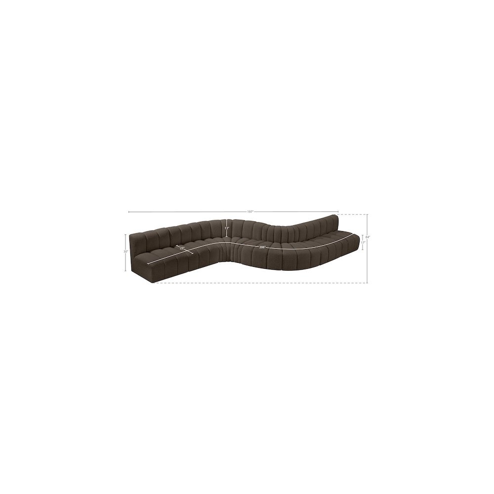 Arc Brown Boucle Fabric Modular Sofa. Picture 10