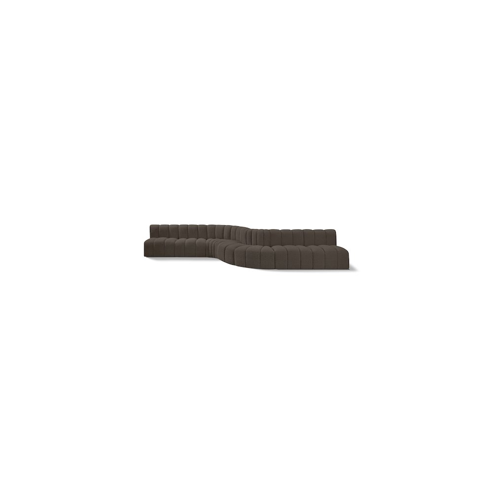Arc Brown Boucle Fabric Modular Sofa. Picture 1
