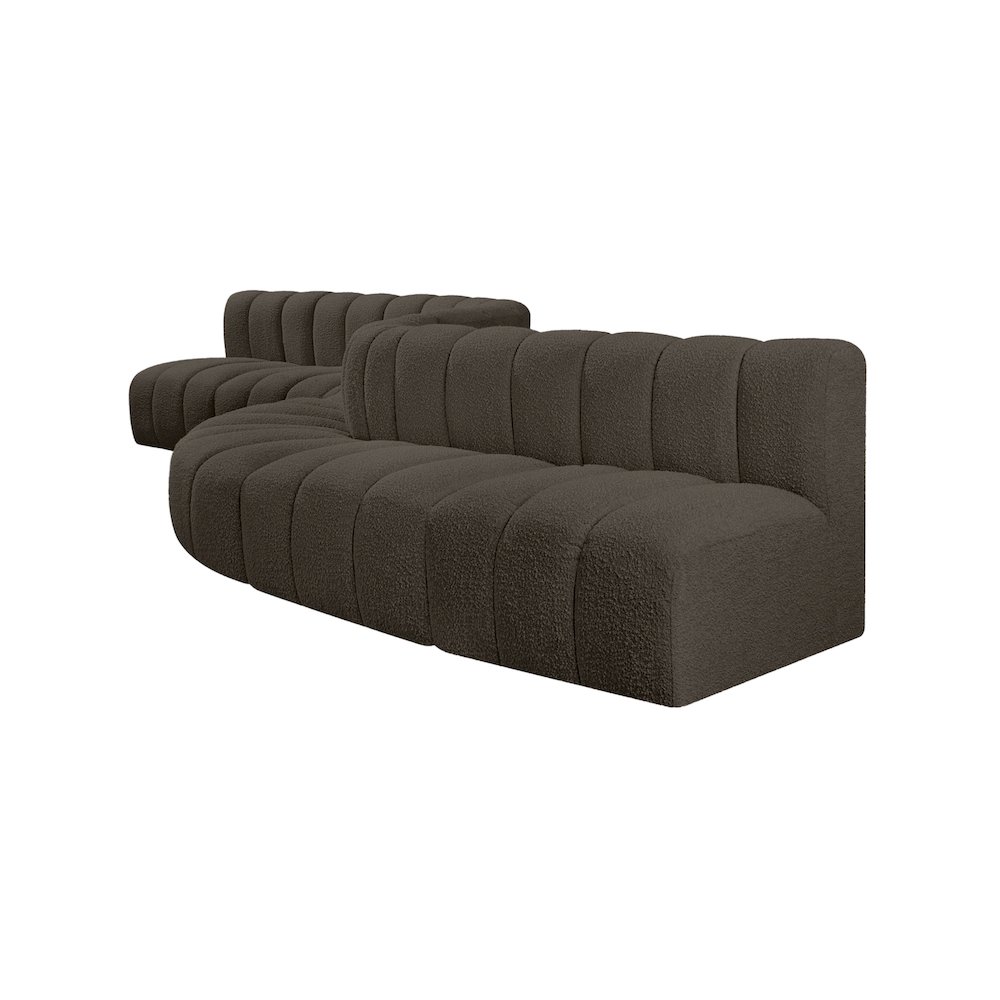 Arc Brown Boucle Fabric Modular Sofa. Picture 5
