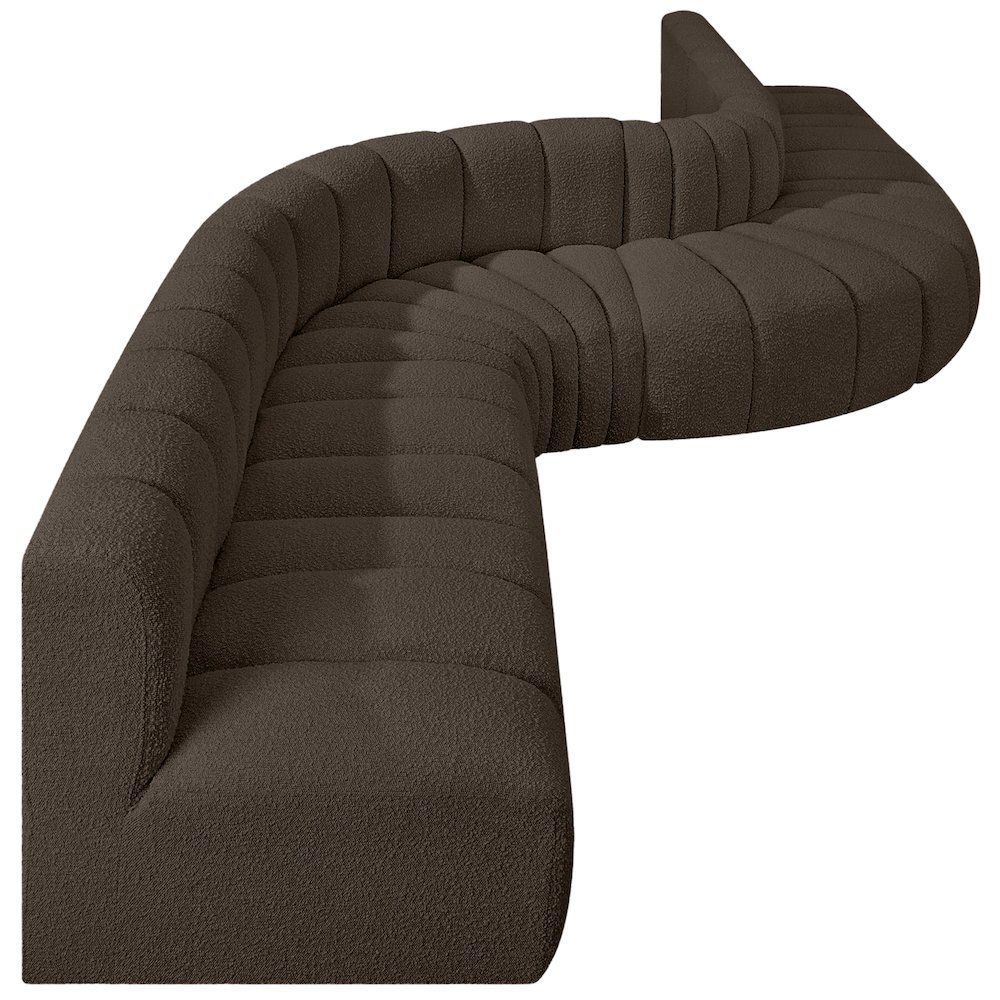 Arc Brown Boucle Fabric Modular Sofa. Picture 6