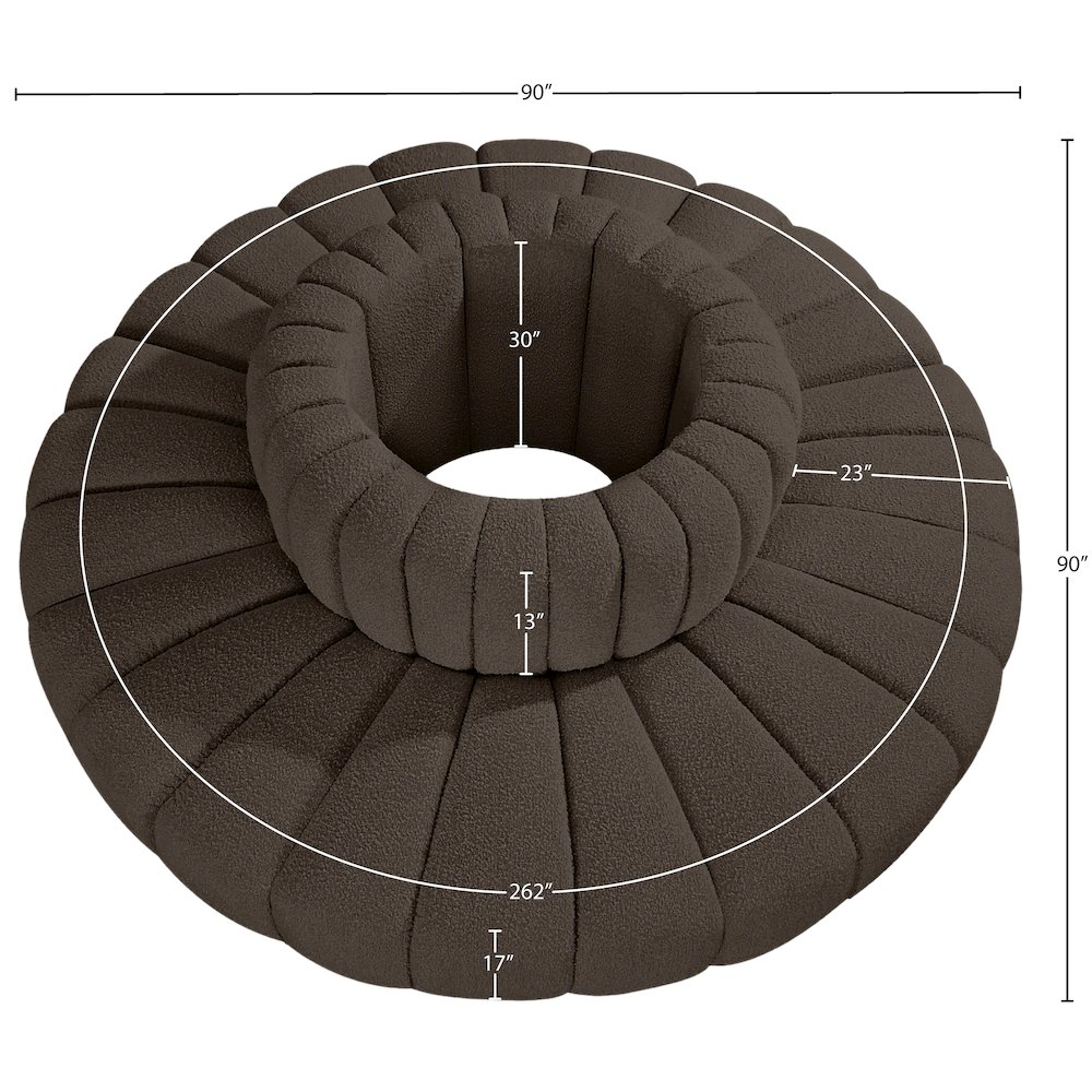 Arc Brown Boucle Fabric Modular Sofa. Picture 6