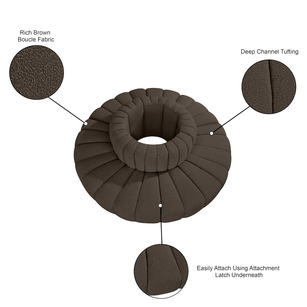 Arc Brown Boucle Fabric Modular Sofa. Picture 7