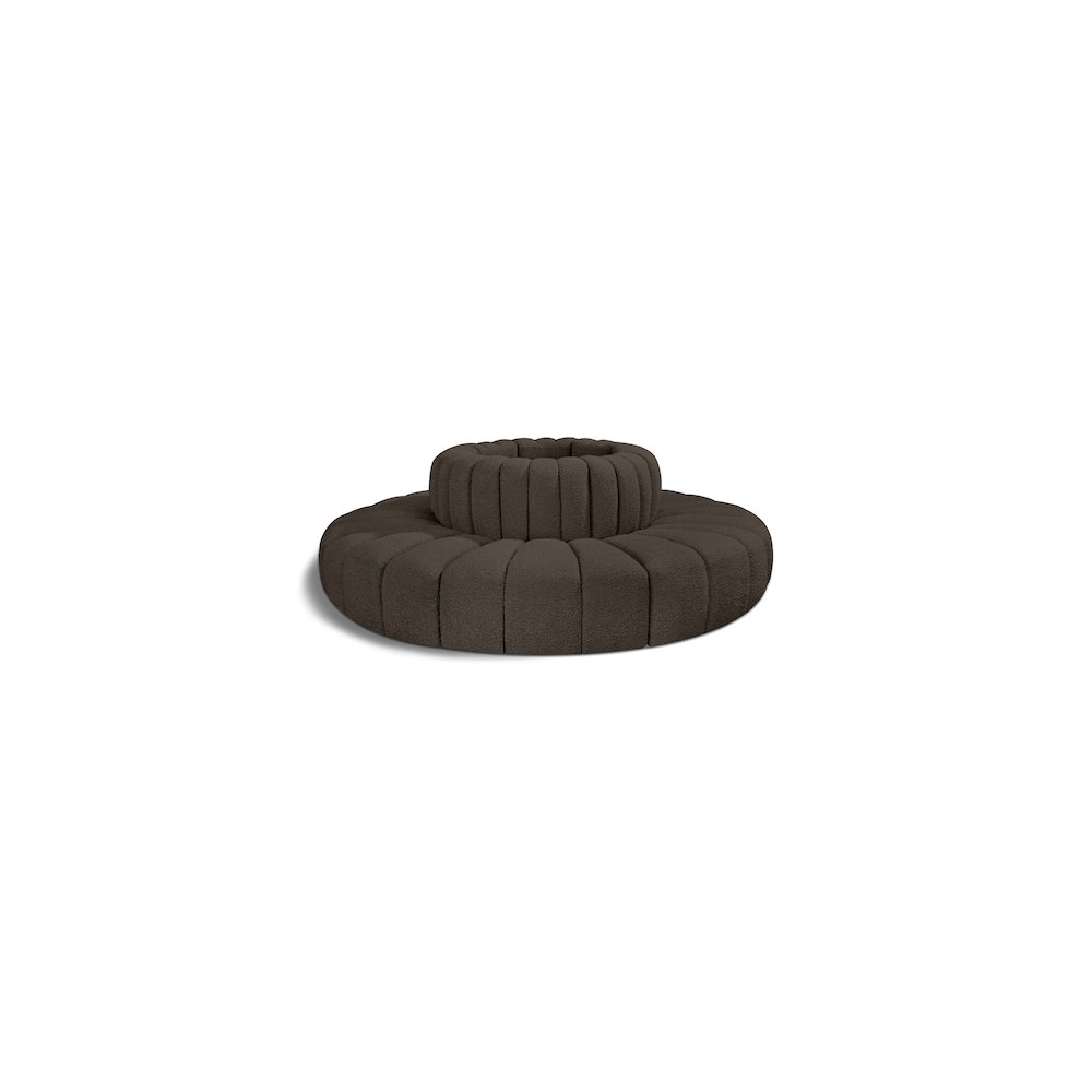 Arc Brown Boucle Fabric Modular Sofa. Picture 1