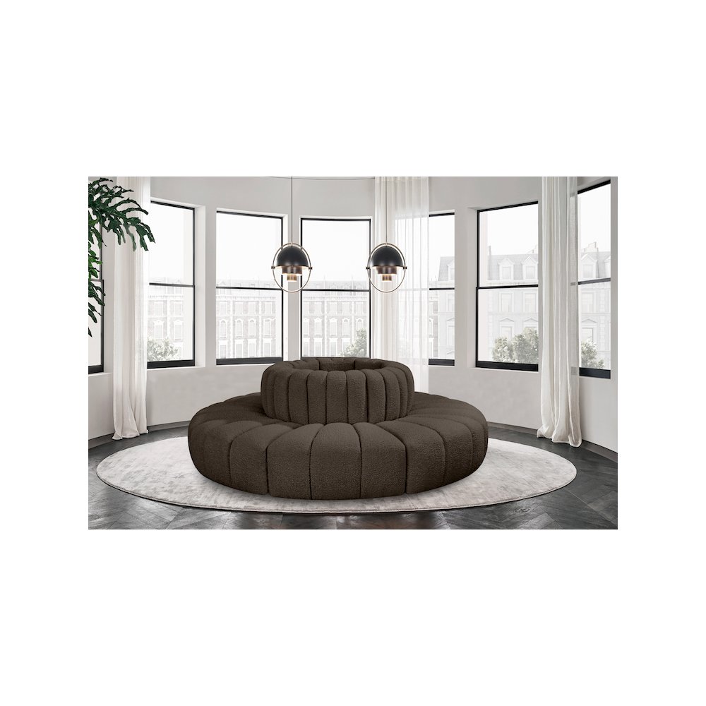 Arc Brown Boucle Fabric Modular Sofa. Picture 2