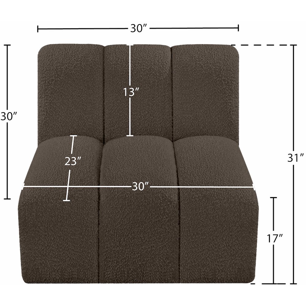 Arc Brown Boucle Fabric Straight Chair. Picture 7