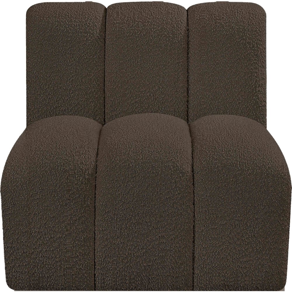 Arc Brown Boucle Fabric Straight Chair. Picture 4