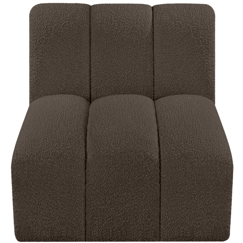 Arc Brown Boucle Fabric Straight Chair. Picture 5