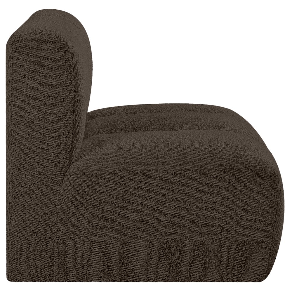 Arc Brown Boucle Fabric Straight Chair. Picture 6