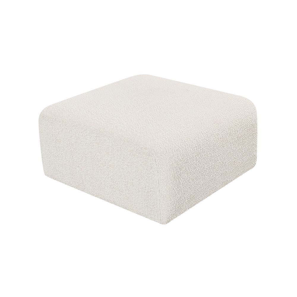 Arc Cream Boucle Fabric Ottoman. Picture 3